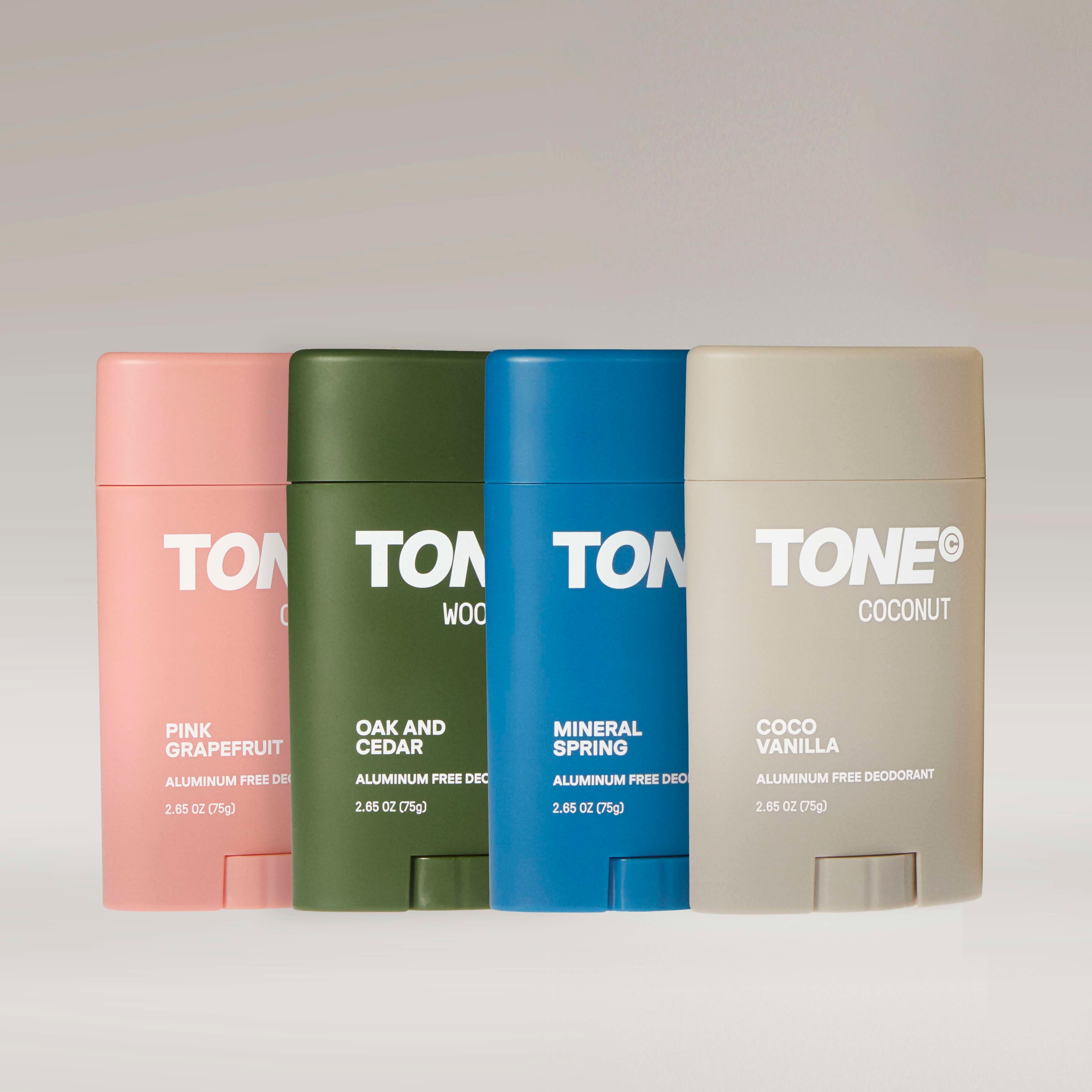 TONE by AMP Aluminum-Free Deodorants.