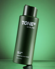TONE Woodland Oak and Cedar Hydrating Body Wash on Table