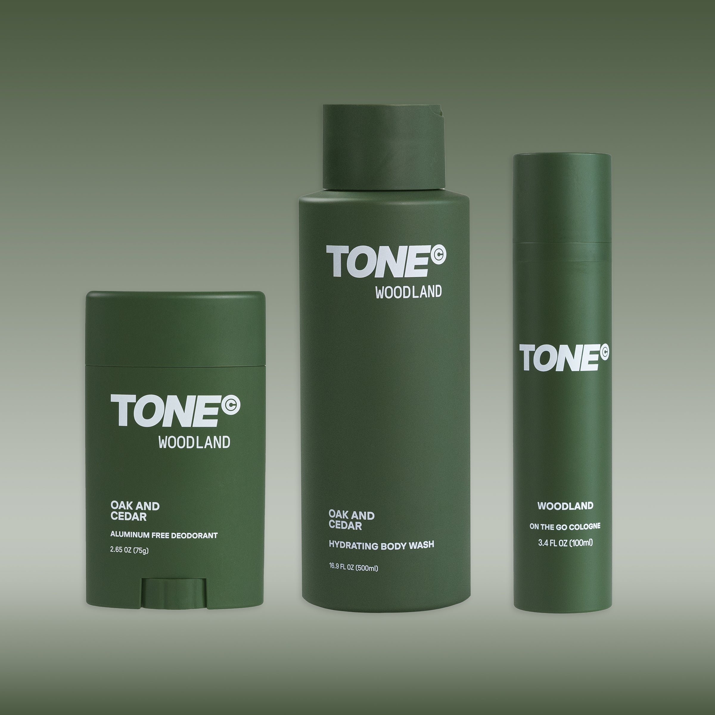 TONE Woodland Scent Body Care Products