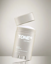 TONE Coconut Scented Aluminum-Free Deodorant on Table